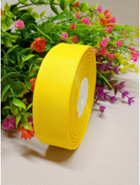 Репсова стрічка / 2,5 см / жовтий / 23 метри