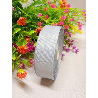 Репсовая лента / 2,5 см / серый / 23 метра