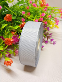 Репсова стрічка / 2,5 см / сірий / 23 метри