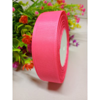 Репсовая лента / 2,5 см /  розовый яркий неон / 23 метра