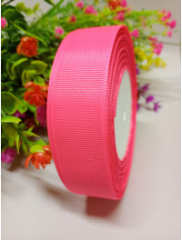 Репсова стрічка / 2,5 см / рожевий яскравий неон / 23 метри