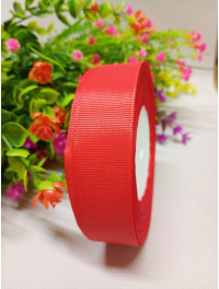 Репсова стрічка / 2,5 см / червоний / 23 метри