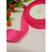 Репсовая лента / 2,5 см / розовый неон / 1 метр