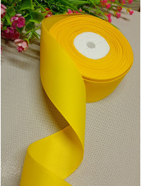 Репсова стрічка / 4 см / жовтий / 1 метр