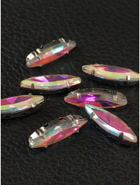 Страз (скло) в металевій оправі. Розмір — 4×15 мм. Колір — прозорий з АБ 5 шт.