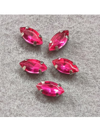 Страз (скло) в оправі/5×10 мм/малиновий/5 шт.
