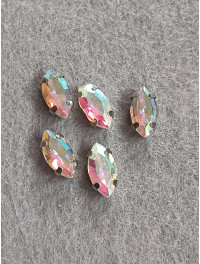 Страз (скло) в оправі/5×10 мм/ хамелеон/5 шт.