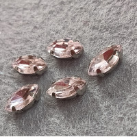 Страз (скло) в оправі/5×10 мм/рожевий/5 шт.