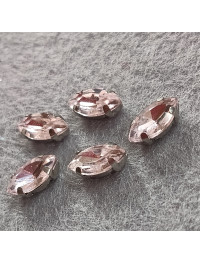 Страз (скло) в оправі/5×10 мм/рожевий/5 шт.