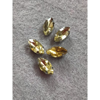 Страз(стекло) в оправе/ 5×10мм/ бледно желтый/ 5 шт