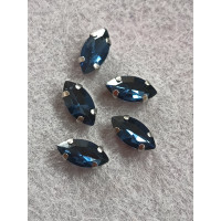 Страз (скло) в оправі/5×10 мм/ сапфір/5 шт.