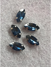 Страз (скло) в оправі/5×10 мм/ сапфір/5 шт.
