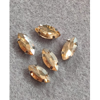 Страва (скло) в оправі/5×10 мм/шампань/5 шт.