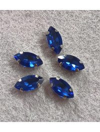 Страз (скло) в оправі/5×10 мм/синій/5 шт.