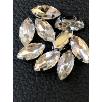 Страз (скло) в металевій оправі. Розмір — 5×10 мм. Колір — прозорий 5 шт.