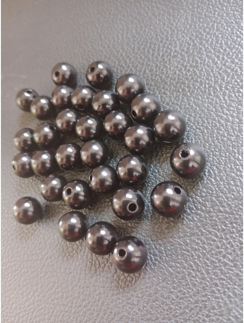 Пластикові намистини /  12 мм /  Чорні/  12 шт