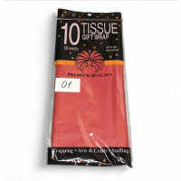 Упаковочная бумага тишью / 50×70 см / 10 листов /  Красный