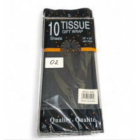 Упаковочная бумага тишью / 50×70 см / 10 листов /  Черный