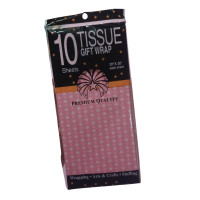 Упаковочная бумага тишью / 50×70 см / 10 листов /  Горошек розовый