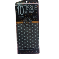 Упаковочная бумага тишью / 50×70 см / 10 листов /  Горошек черный