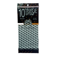 Упаковочная бумага тишью / 50×70 см / 10 листов /  Горошек белый