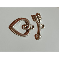 Замок "тогл"/розмір 2 см/колір срібло