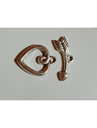 Замок "тогл"/розмір 2 см/колір срібло