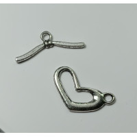 Замок "тогл" / размер 2,2×1,4 см/ цвет серебро