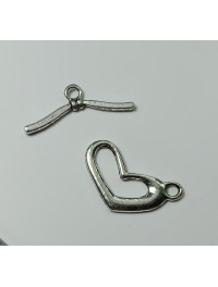 Замок "тогл"/розмір 2,2×1,4 см/колір срібло