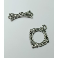 Замок "тогл"/розмір 2×1,5 см/колір срібло