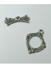 Замок "тогл"/розмір 2×1,5 см/колір срібло