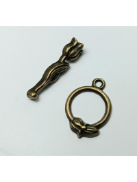 Замок "тогл"/розмір 1,8×1,3 см/колір бронза