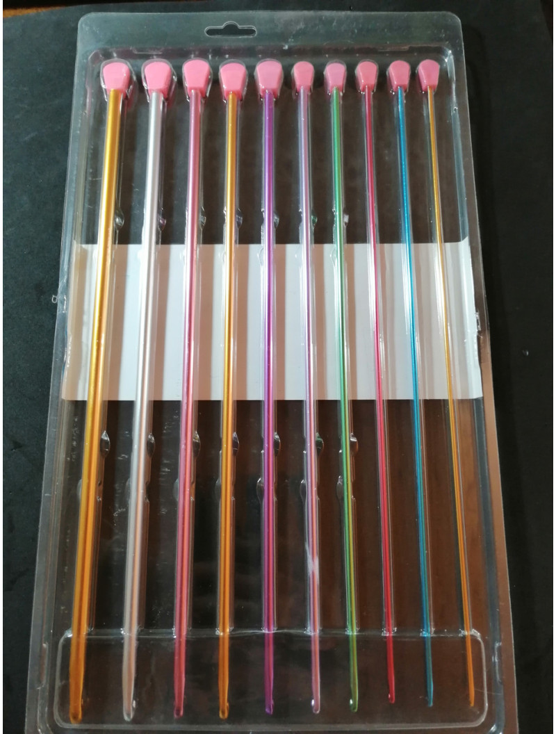 Набір алюмінієвих гачків для туніського в'язання. В уп 10 шт.