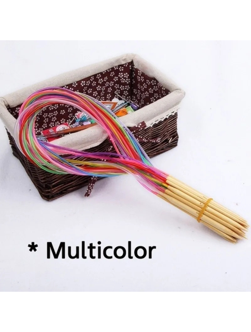 Набір бамбукових кругових спиць на волосіні 18 шт 40 см 2-10 мм