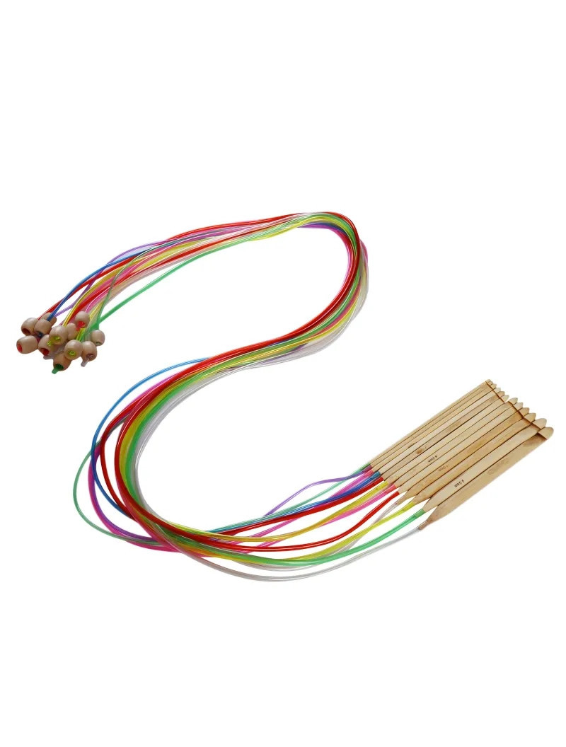 Набір гачків на волосіні для туніського в'язання 12 шт. Довжина 120 см.