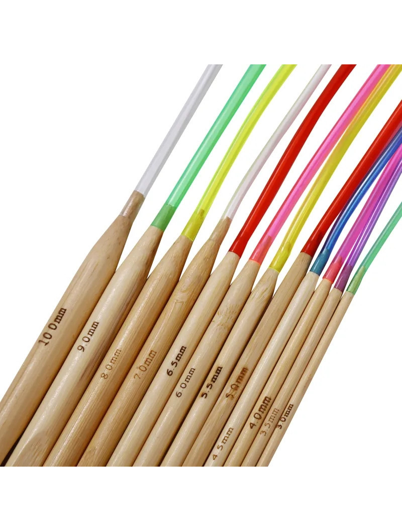 Набір гачків на волосіні для туніського в'язання 12 шт. Довжина 120 см.