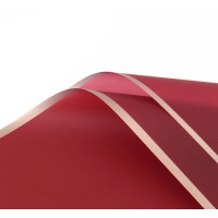 Калька (паковання для квітів)/58×58 см/упа. 2 аркуші / Бордо з бронзовим кантом