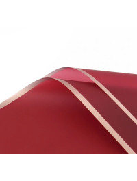 Калька (паковання для квітів)/58×58 см/упа. 2 аркуші / Бордо з бронзовим кантом