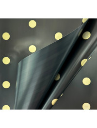 Калька (паковання для квітів)/58×58 см/упа. 2 аркуші/Чорний із горошком