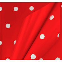 Калька (паковання для квітів)/58×58 см/упа. 2 аркуші/Червона з горошком