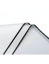 Калька (паковання для квітів)/58×58 см/упа. 2 аркуші / Біла з чорним кантом