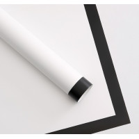 Калька (паковання для квітів)/58×58 см/упа. 2 аркуші / Біла щільна із широким чорним кантом