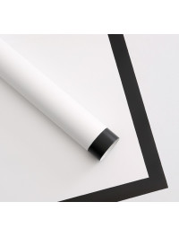 Калька (паковання для квітів)/58×58 см/упа. 2 аркуші / Біла щільна із широким чорним кантом