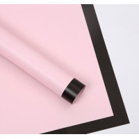 Калька (упаковка для цветов) / 58×58 см / уп. 2 листа / Розовая плотная с широким черным кантом