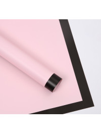 Калька (паковання для квітів)/58×58 см/упа. 2 аркуші / Рожева щільна із широким чорним кантом