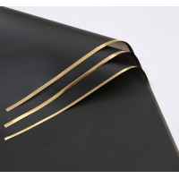 Калька (паковання для квітів)/58×58 см/упа. 2 аркуші / чорна із золотим кантом