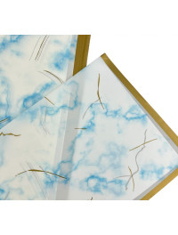 Калька (пакування для квітів) / 58*58 см / 2 аркуші/ блакитний мармур