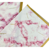 Калька (пакування для квітів) / 58*58 см / 2 аркуші/ малиновий мармур