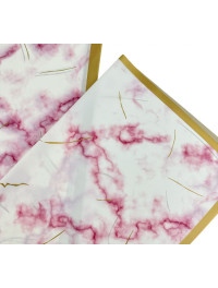 Калька (пакування для квітів) / 58*58 см / 2 аркуші/ малиновий мармур