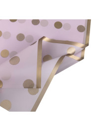 Калька (пакування для квітів) / 58*58 см / 2 аркуші/золотий на фіолетовому горох